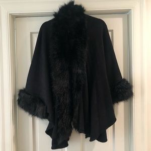 Black faux fur sweater cape (Nordstrom)